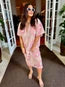 She She Sequin Midi Dress - Blush