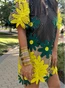 Lulu Short Sleeve Mini Caftan- Daffodil