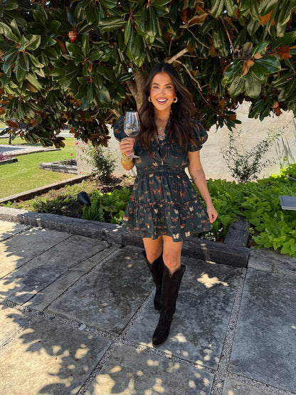 Clementine Elastic Waist Mini Dress- Dragonfly